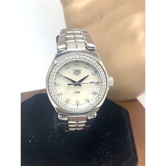 Tag Heuer Women's Watch WBC1316-0 Link Swiss Quartz Diamond Mother of Pearl Dial - Picture 12 of 13